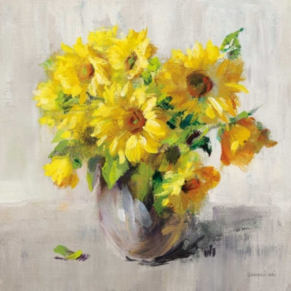 Picture of SUNFLOWER STILL LIFE II ON GRAY