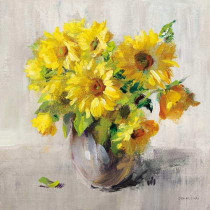 Picture of SUNFLOWER STILL LIFE II ON GRAY