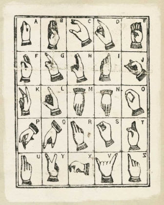 Picture of VINTAGE SIGN LANGUAGE ALPHABET