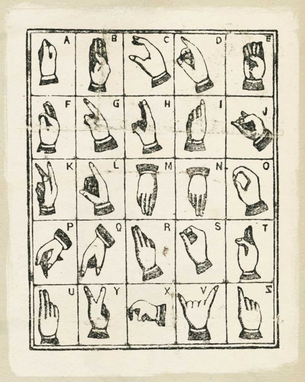 Picture of VINTAGE SIGN LANGUAGE ALPHABET