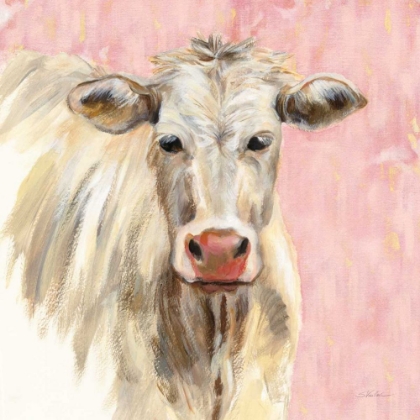 Picture of WHITE COW ON PINK