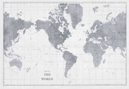 Picture of WORLD MAP GRAY NO WORDS