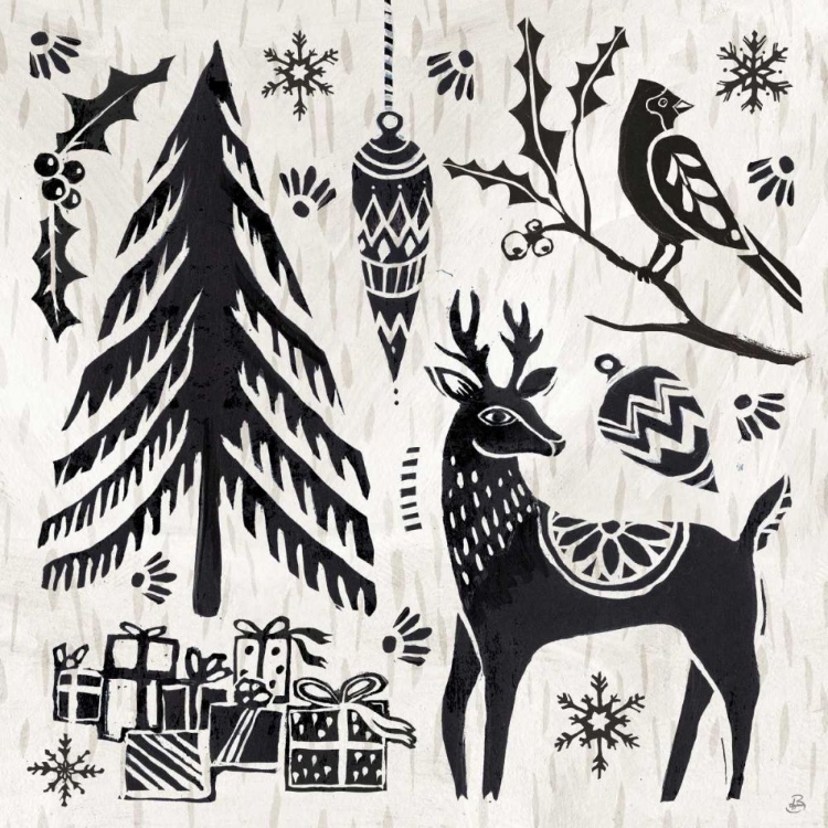 Picture of WOODCUT CHRISTMAS V