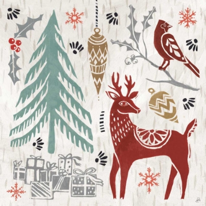 Picture of WOODCUT CHRISTMAS V COLOR
