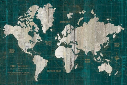 Picture of OLD WORLD MAP TEAL