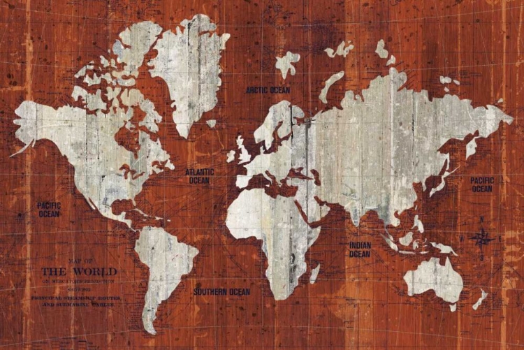 Picture of OLD WORLD MAP RUST