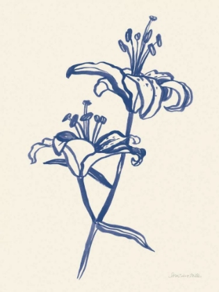 Picture of INK LILIES I BLUE