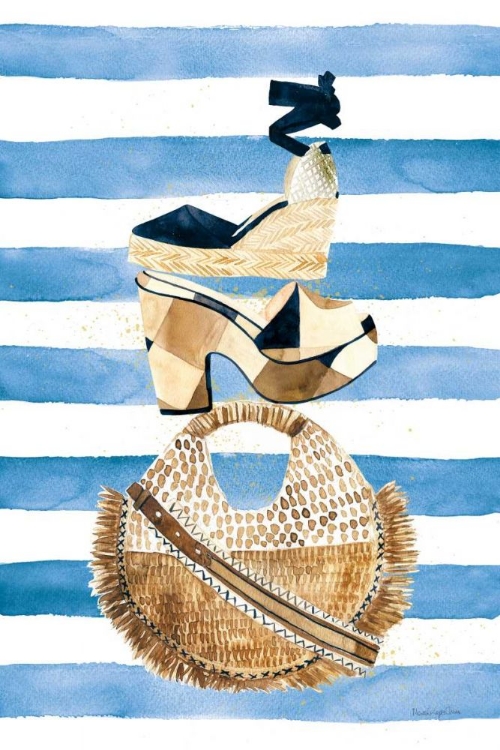 Picture of BEACH GLAM II NAVY ON STRIPES