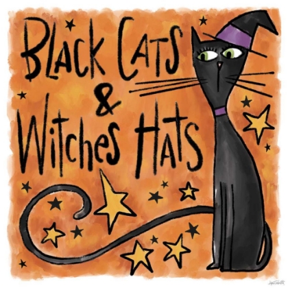 Picture of BLACK CATS AND WITCHES HATS I