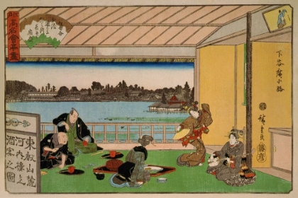 Picture of DRINKING PARTY AT RESTAURANT KAWACHIRO (KAWACHIRO / HIROSHIGE-GA), 1837
