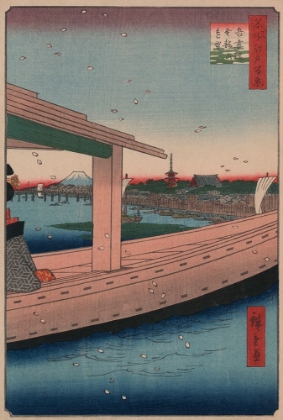 Picture of DISTANT VIEW OF KINRYUZAN TEMPLE AND AZUMA BRIDGE (AZUMABASHI KINRYUZAN ENBO), 1857