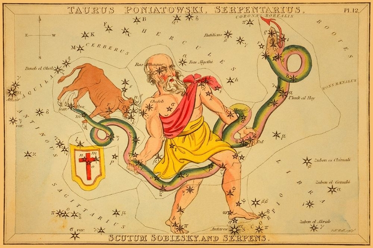 Picture of TAURUS PONIATOWSKI, SERPENTARIUS, SCUTUM SOBIESKY, AND SERPENS, 1825