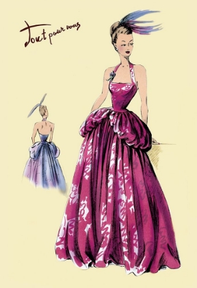 Picture of MAGENTA EVENING GOWN, 1947