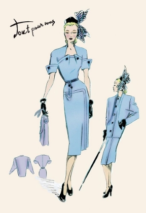 Picture of LIGHT BLUE SUIT WITH BUTTONS, 1947
