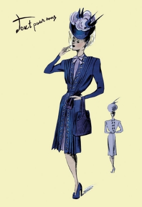 Picture of PLEATED DRESS WITH HAT AND VAIL, 1947