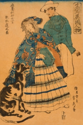 Picture of AMERICAN LADY PLAYING ACCORDION (AMERIKA JOKAN HANSUI O GANSURU NO ZU), 1860