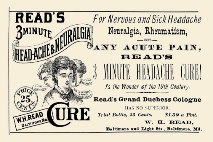 Picture of READS 3 MINUTE HEAD-ACHE AND NEURALGIA CURE