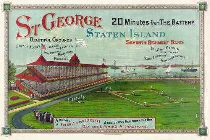 Picture of BASEBALL GAME BEING PLAYED AT ST. GEORGE PARK