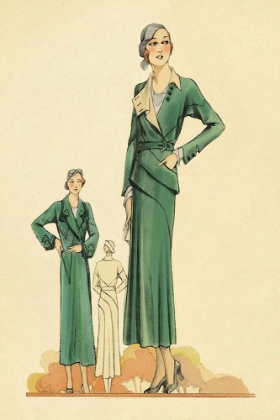 Picture of GREEN DRESS AND OVERCOAT