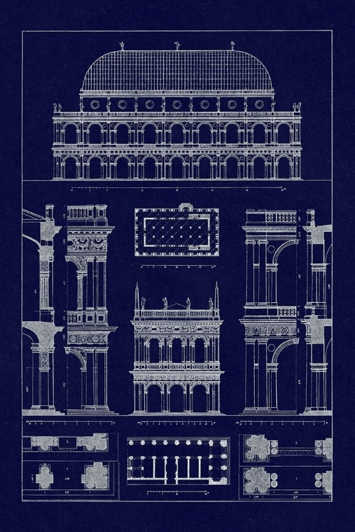 Picture of BASILICA AT VICENZA AND LIBRARY OF ST. MARKS AT VENICE (BLUEPRINT)