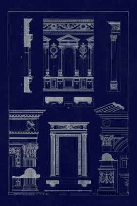 Picture of WINDOW IN THE CORTILE OF DODGES PALACE, PALAZZO VECCHIO, AND SANTA CROCE (BLUEPRINT)