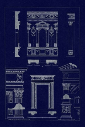 Picture of WINDOW IN THE CORTILE OF DODGES PALACE, PALAZZO VECCHIO, AND SANTA CROCE (BLUEPRINT)