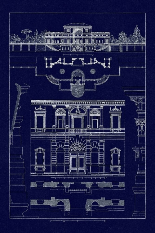 Picture of VILLA SACCHETTI, VILLA PAPA GIULIO AT ROME (BLUEPRINT)