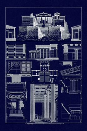 Picture of THE PROPYLAEA OF THE ACROPOLIS AT ATHENS (BLUEPRINT)