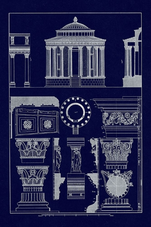 Picture of TEMPLE OF VESTA AT TIVOLI, INCANTANA AT SALONICHI (BLUEPRINT)