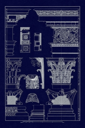 Picture of ENTABLATURES, CAPITALS AND BASES (BLUEPRINT)