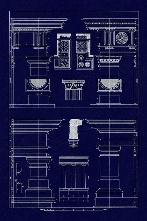 Picture of DORIC, TUSCAN ORDERS AND COLUMNS (BLUEPRINT)
