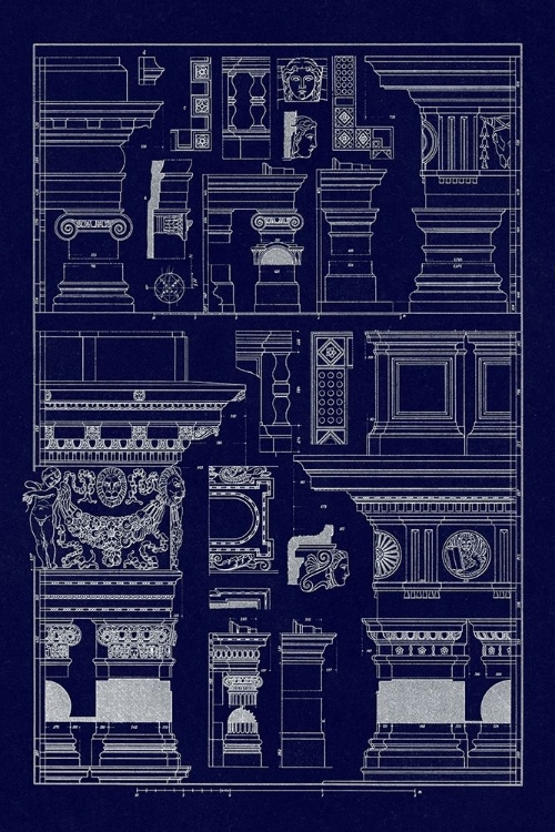 Picture of DETAILS OF BASILICA AT VICENZA AND LIBRARY AT VENICE (BLUEPRINT)