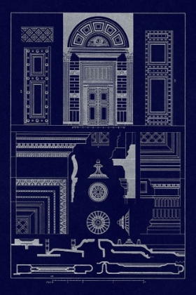 Picture of DOORWAY OF THE PANTHEON AT ROME (BLUEPRINT)