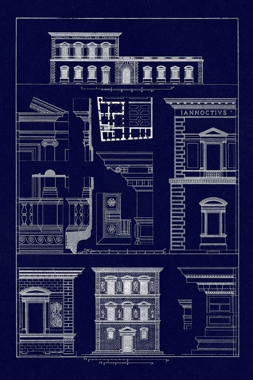 Picture of PALAZZOS PANDOLFINI AND BARTOLINI AT FLORENCE (BLUEPRINT)