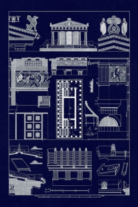 Picture of TEMPLE OF ATHENE AND THESEUS, POLYCHROME (BLUEPRINT)