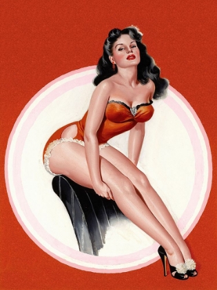 Picture of MID-CENTURY PIN-UPS - EYEFUL MAGAZINE - BRUNETTE IN A RED BATHING SUIT