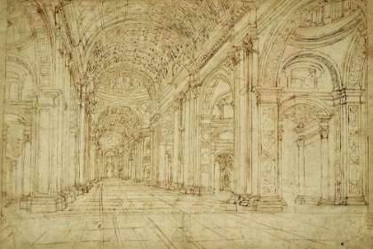 Picture of INTERIOR OF SAINT PETERS BASILICA, 17TH CENTURY