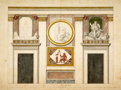 Picture of UNEXECUTED ELEVATION FOR THE STANZA EGIZIA AT THE VILLA BORGHESE, CA. 1770-1793