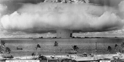 Picture of BIKINI ATOLL - OPERATION CROSSROADS BAKER DETONATION - JULY 25, 1946: DBCR-T1-318-EXP #2 AF434-6