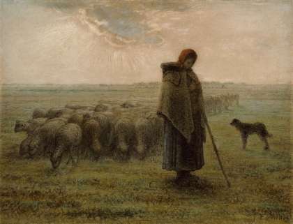 Picture of SHEPHERDESS AND HER FLOCK