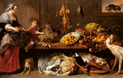 Picture of KITCHEN STILL LIFE WITH A MAID AND YOUNG BOY