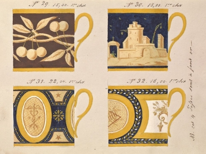 Picture of QUATRE TASSES A FOND OR, CA. 1800-1820