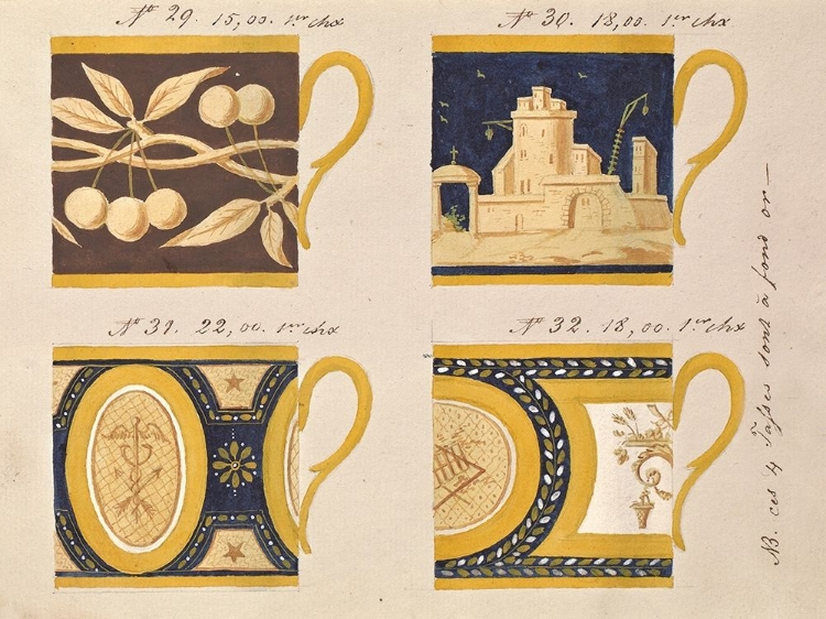 Picture of QUATRE TASSES A FOND OR, CA. 1800-1820