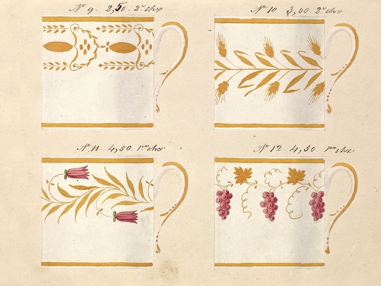 Picture of QUATRE TASSES, MODELES: 9,10,11 ET 12, CA. 1800-1820