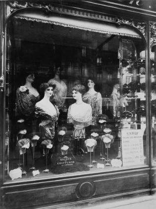 Picture of PARIS, 1912 - HAIRDRESSERS SHOP WINDOW, BOULEVARD DE STRASBOURG