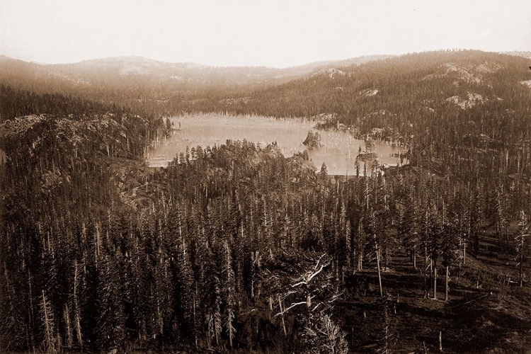 Picture of DAMS AND LAKE, NEVADA COUNTY, CALIFORNIA, DISTANT VIEW, ABOUT 1871