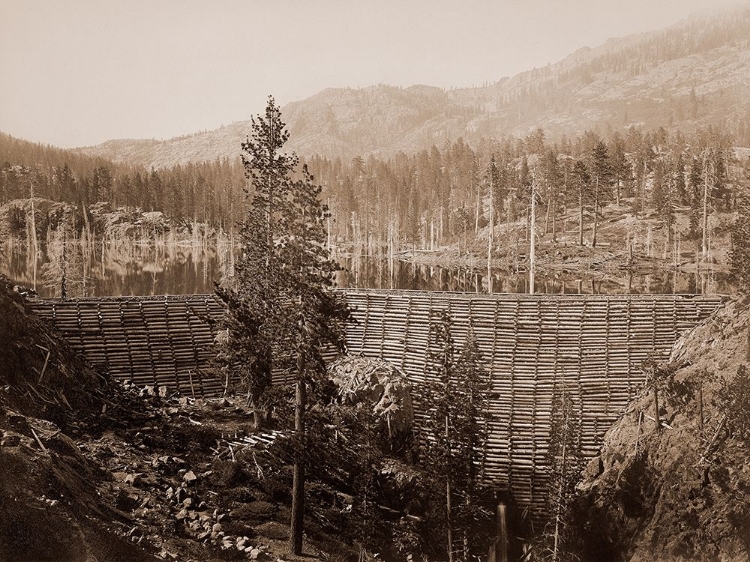 Picture of DAM AND LAKE, NEVADA COUNTY, CALIFORNIA, NEAR VIEW, ABOUT 1871