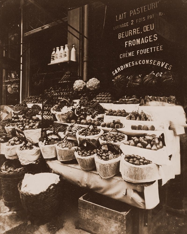 Picture of RUE SAINTE-OPPORTUNE - PRODUCE DISPLAY, RUE SAINTE-OPPORTUNE. SEPIA