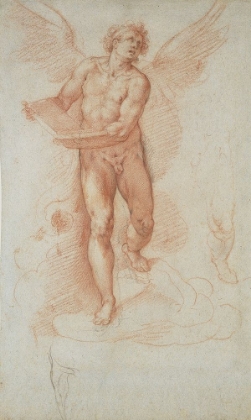 Picture of AN ANGEL HOLDING A BOOK (RECTO); THREE STUDIES OF A FALLING MALE FIGURE (VERSO)