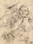 Picture of FOUR STUDIES OF HEADS DRAWN OVER A COPY OF SAINT JOHN THE EVANGELIST BY CORREGGIO (RECTO); THREE STU